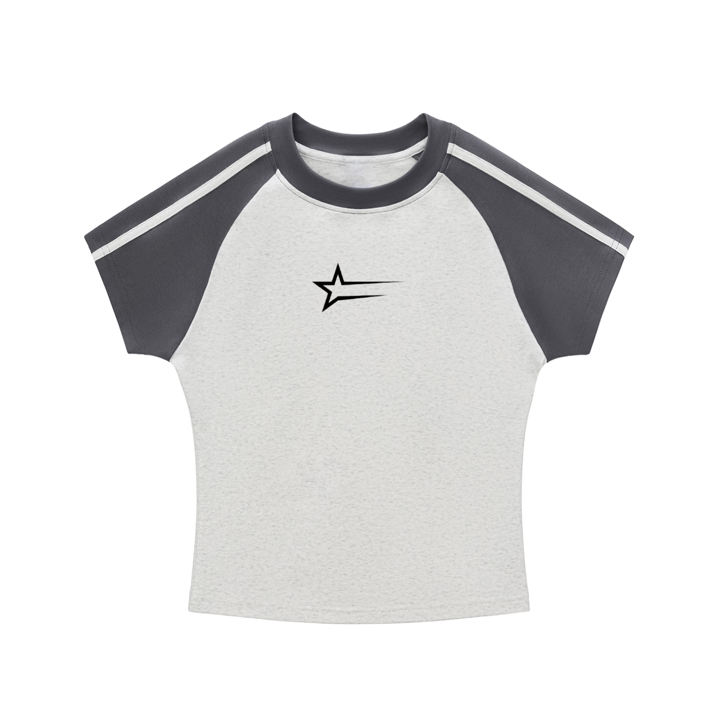 Womens Contrast Stripes Bodycon Raglan  Sleeve T-Shirt