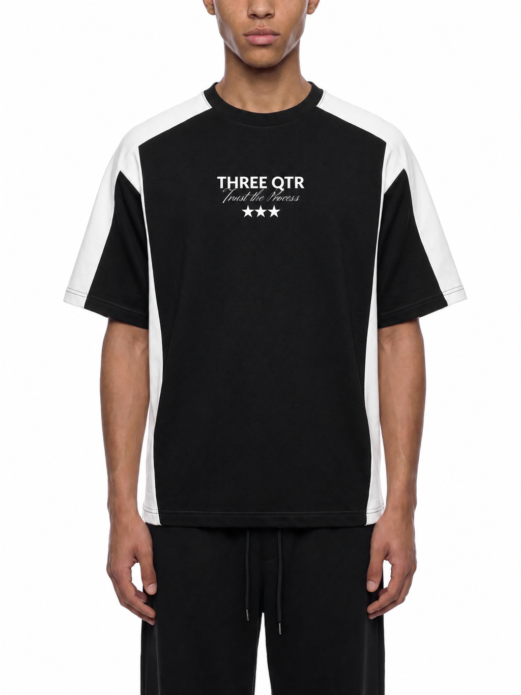 3QTR Unisex Color Block Loose T-Shirt