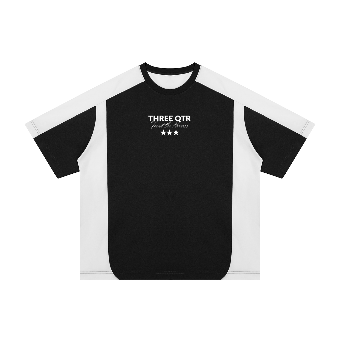 3QTR Unisex Color Block Loose T-Shirt
