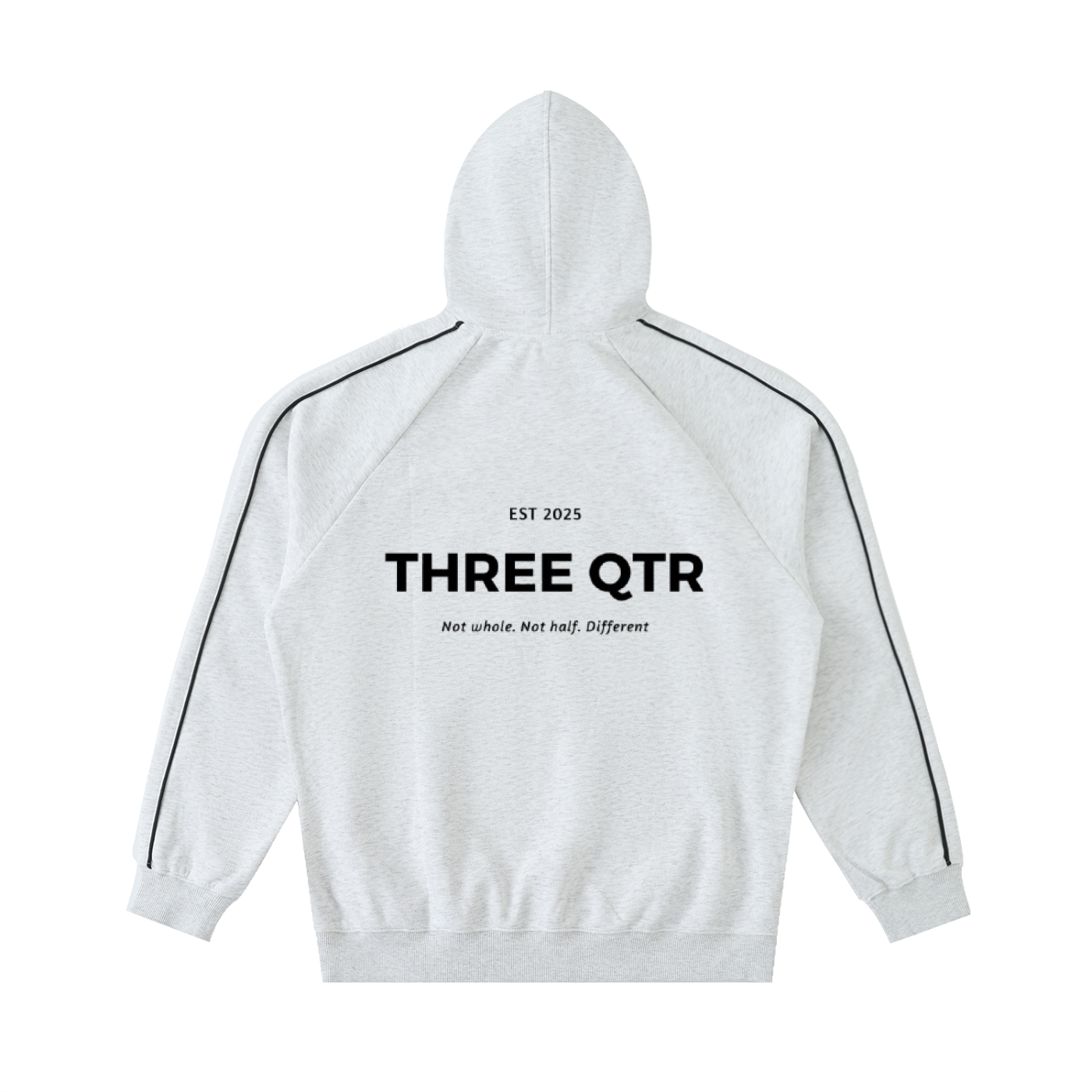 3QTR Contrast Piping Raglan Hoodie