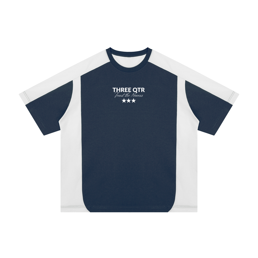 3QTR Unisex Color Block Loose T-Shirt